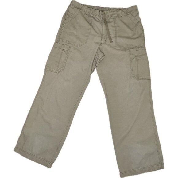 Carhartt Men's Ripstop Scrub Cargo Pants Snap Drawstring Tan Khaki 36” L - Picture 1 of 7